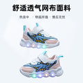 spring new cartoon dinosaur sneakers for boys and girls - breathable mesh shoes for toddlers and young children - light-up shoes