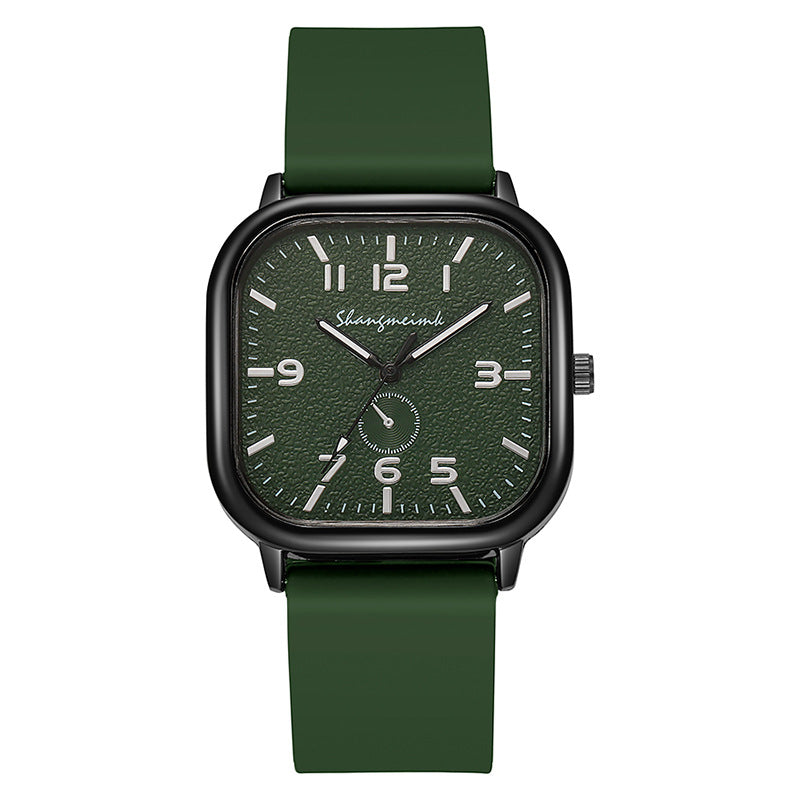e-commerce square case personalized creative men's watch wholesale fashion retro silicone strap student quartz watch for men