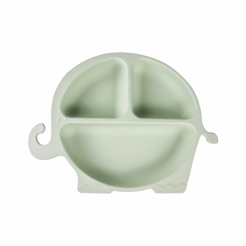 Children's silicone grid suction cup, dinner plate, integrated baby feeding, baby complementary food tableware, maternal and infant products customization