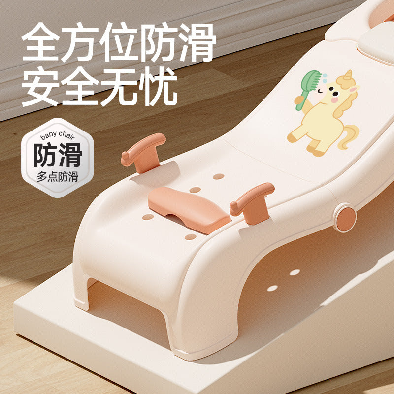 Foldable baby bath chair - anti-slip, reclining design for easy hair washing at home