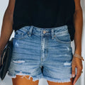Factory direct sales european and american clothing cross-border trade  new arrivalelegant ripped denim casual shorts for women