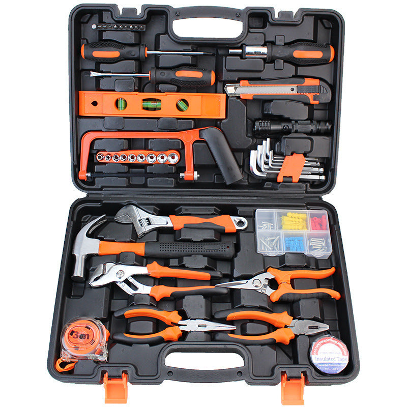 New large sample 45-piece toolbox set Carbon steel household portable hardware tool set 606-45
