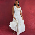 European and american cross-border women's clothing:  summer new arrival - elegant, designer, off-the-shoulder, midi-length, slim-fit cami dress