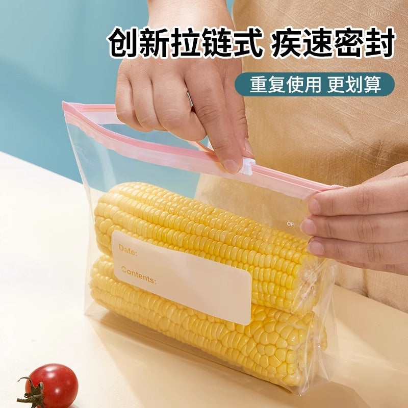 Zipper-sealed bag, zip line, fruit and vegetable preservation bag, ziplock bag, refrigerator freezing bag, food grade thickened