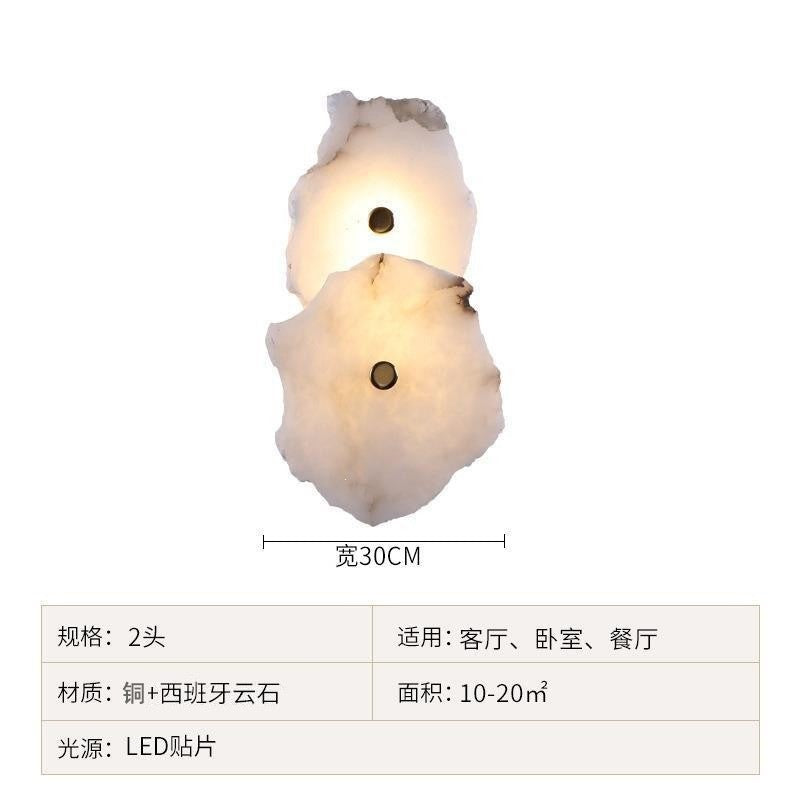 accessible luxury designer marble wall lamp bedside postmodern casual bedroom living room background atmosphere lamp