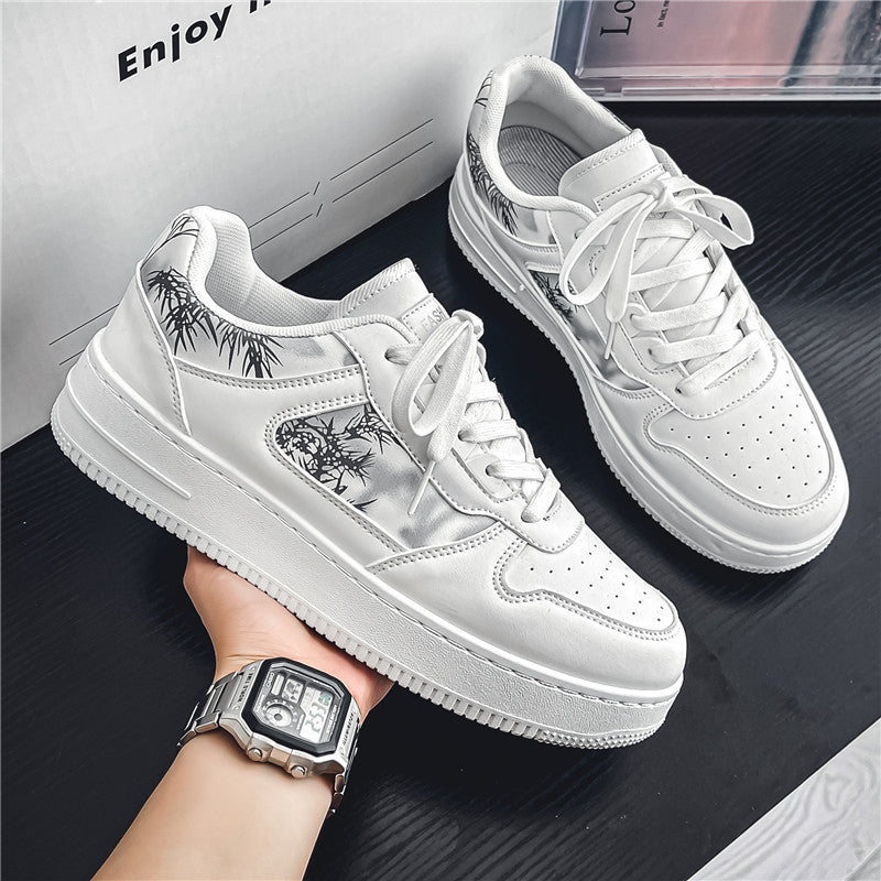 Trendy ink wash painting skate shoes - 2026 new men's collection: high-style, versatile, casual sneakers for students and athletes