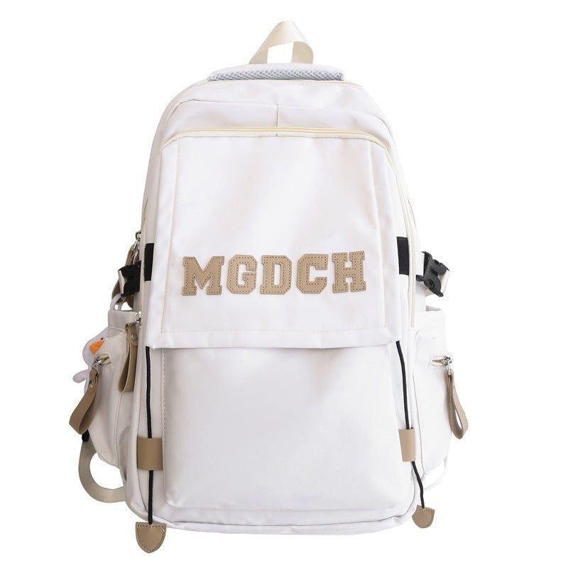 School bag women's new large-capacity backpack crossbody bag men's junior high school high school burden reduction primary school students diagonal span bag