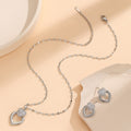 [titanium steel] necklace women's heart high-end versatile cross-border pendant earrings light luxury clavicle chain earrings jewelry wholesale