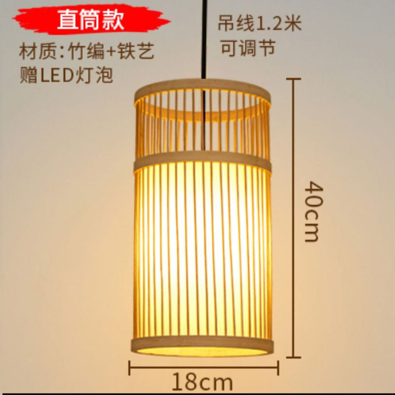 Japanese chandelier restaurant light tatami light new Chinese bamboo lamp zen light tea room light Chinese style bamboo art lighting