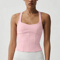 Naked bubble wrap push-up anti-sagging sling beautiful back fitness tops vest yoga bra halter sports intimates women