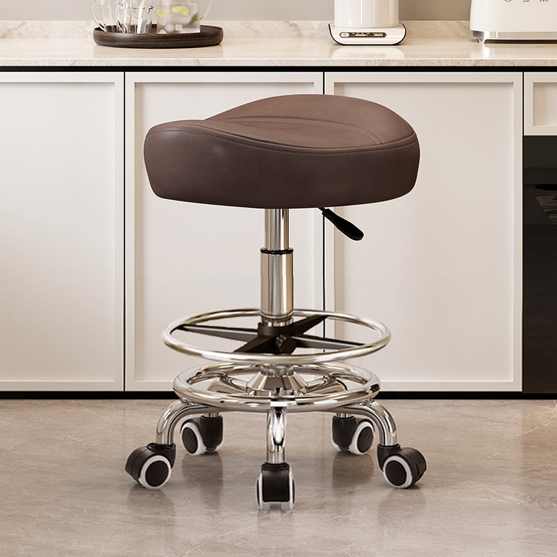 Saddle Chair Kitchen Cooking Chair Front Desk Cashier High Stool Universal Wheel Lifting Chair Beauty Barber Stool