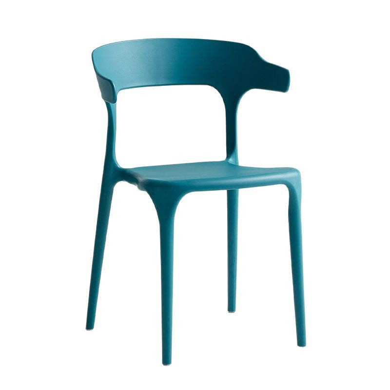 Plastic backrest chair horn chair pp casual coffee chair scandinavian style milk tea shop cafe dining chair armrest commercial