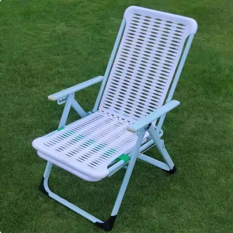 Recliner nap foldable bed lazy plastic beach chair casual bamboo chair balcony for home lunch break beach foldable chair