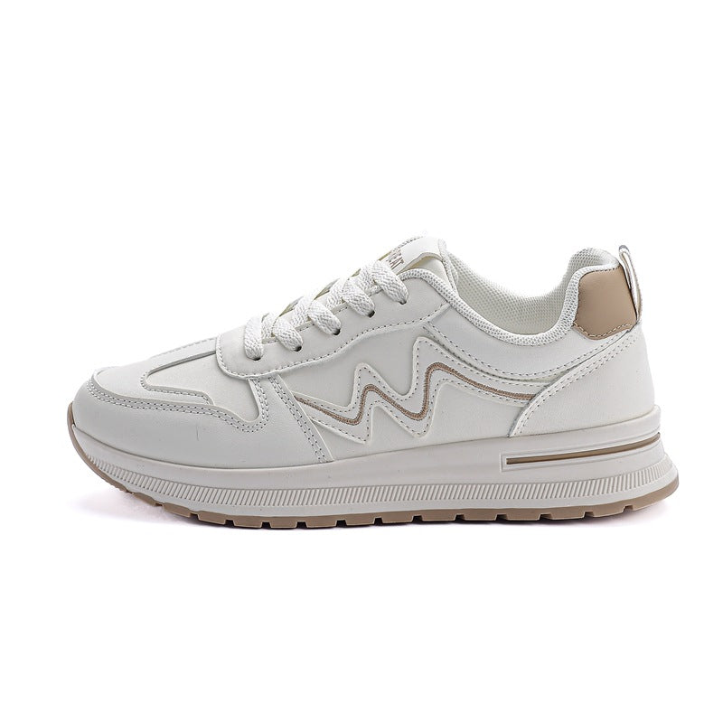 Women's leather sneakers - new autumn 2025 collection: casual, versatile, lightweight flat running shoes for outdoor travel