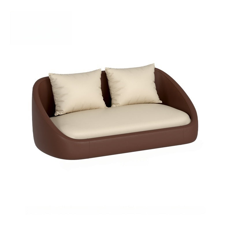 Designer sofa set for milk tea shops, cafes, dessert parlors, booth restaurants, bbq restaurants, and snack shops - creamy style table and chair combination