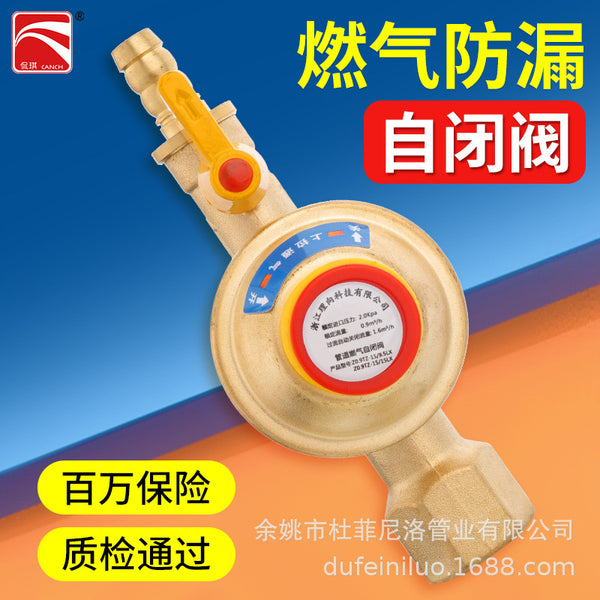 Gas pipe self-closing valve automatic gas cut-off natural gas stove front valve water heater air leakage overpressure protection gas valve household