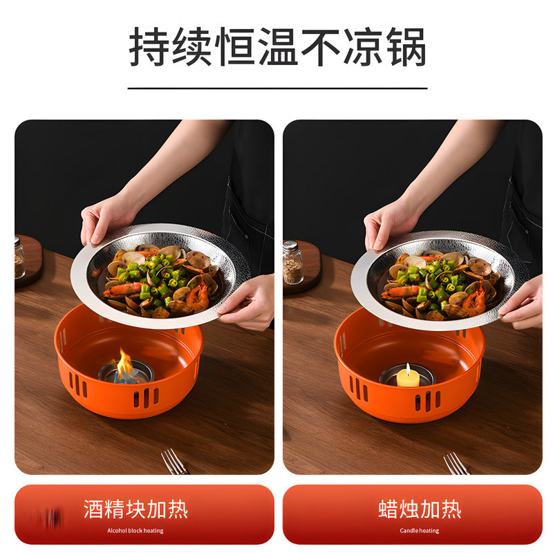 Stainless steel alcohol stove small hot pot seafood dry pot pot set for home alcohol hot pot dry pot heating stove pot