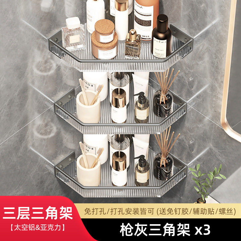 Acrylic storage rack bathroom shower room bathroom triangle basket corner toilet wall hanging storage wall hanging