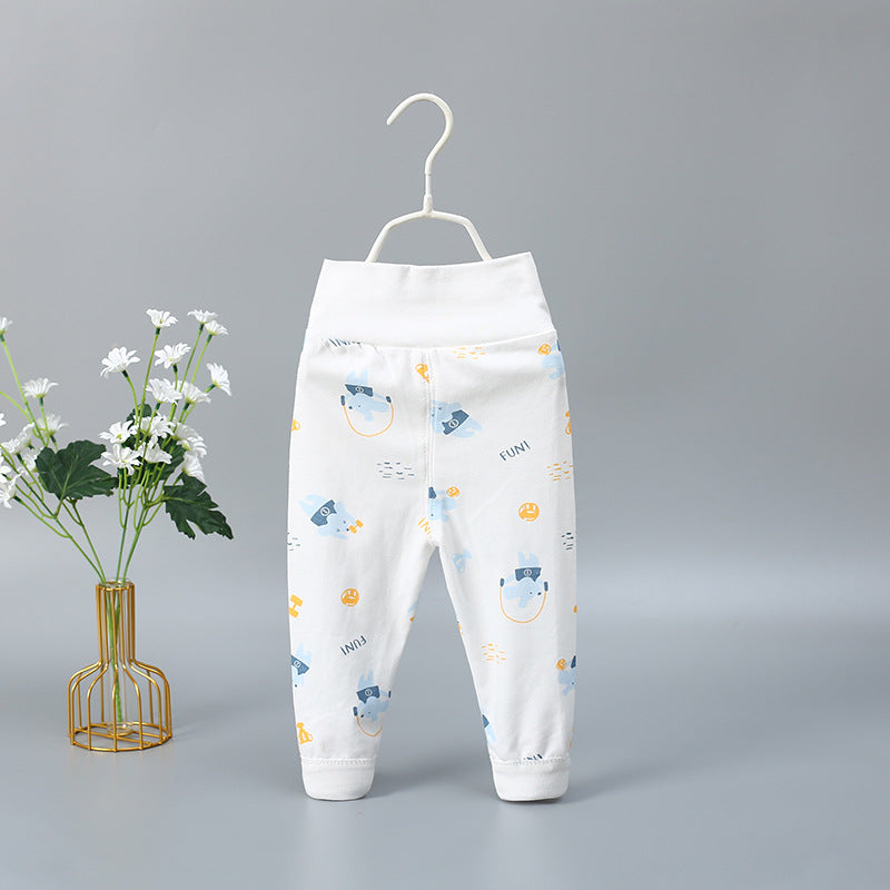 Baby high waist long johns pure cotton men's and women's children's baby spring & fall single open pants newborn kids open crotch pants