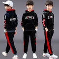 Boys' fleece-lined tracksuit set - new  winter collection: stylish and trendy two-piece hooded set for toddlers, big kids, and teens - thickened for extra warmth
