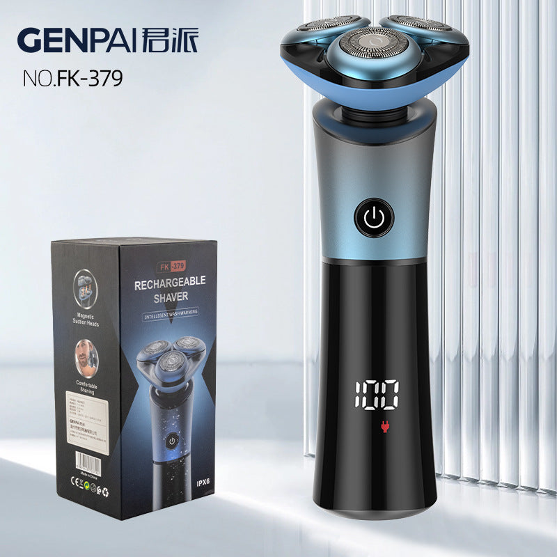 3-in-1 magnetic floating triple-blade electric shaver for men - washable, quick-charge, multi-function razor set