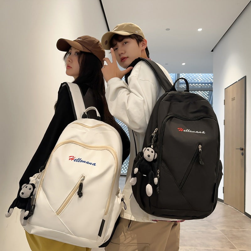 Backpack Men's Travel Backpack Computer Business Trip Junior High School Student College Student School Bag Boys Black Large Capacity