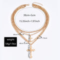 Multi-layered necklace wholesale european and american cross-border new niche cross retro jewelry easter clavicle chain for women
