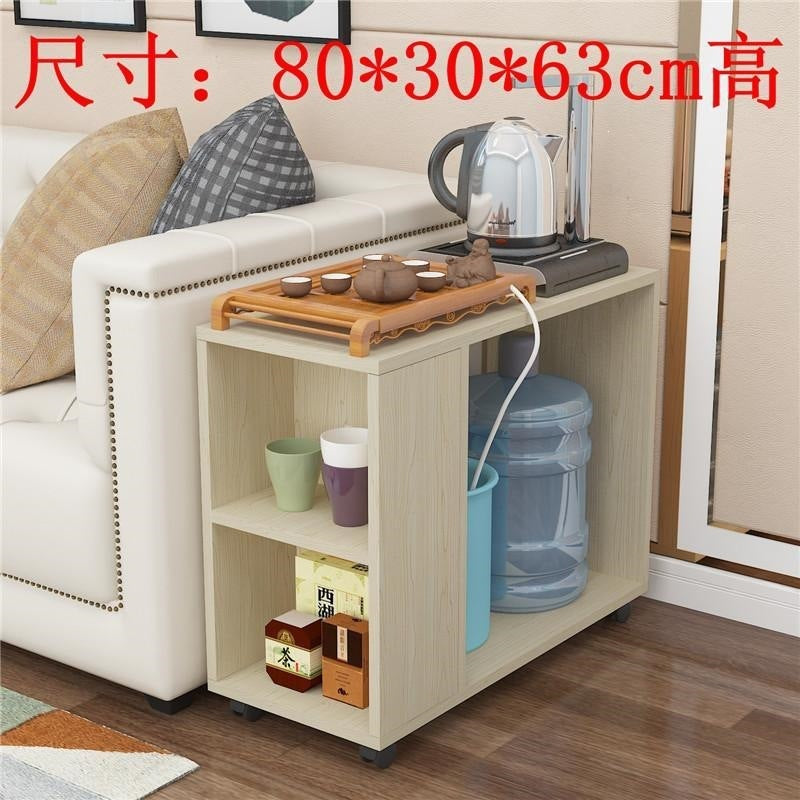 Small apartment coffee table, living room mobile tea table with wheels, sofa side table, mobile trolley table, side table