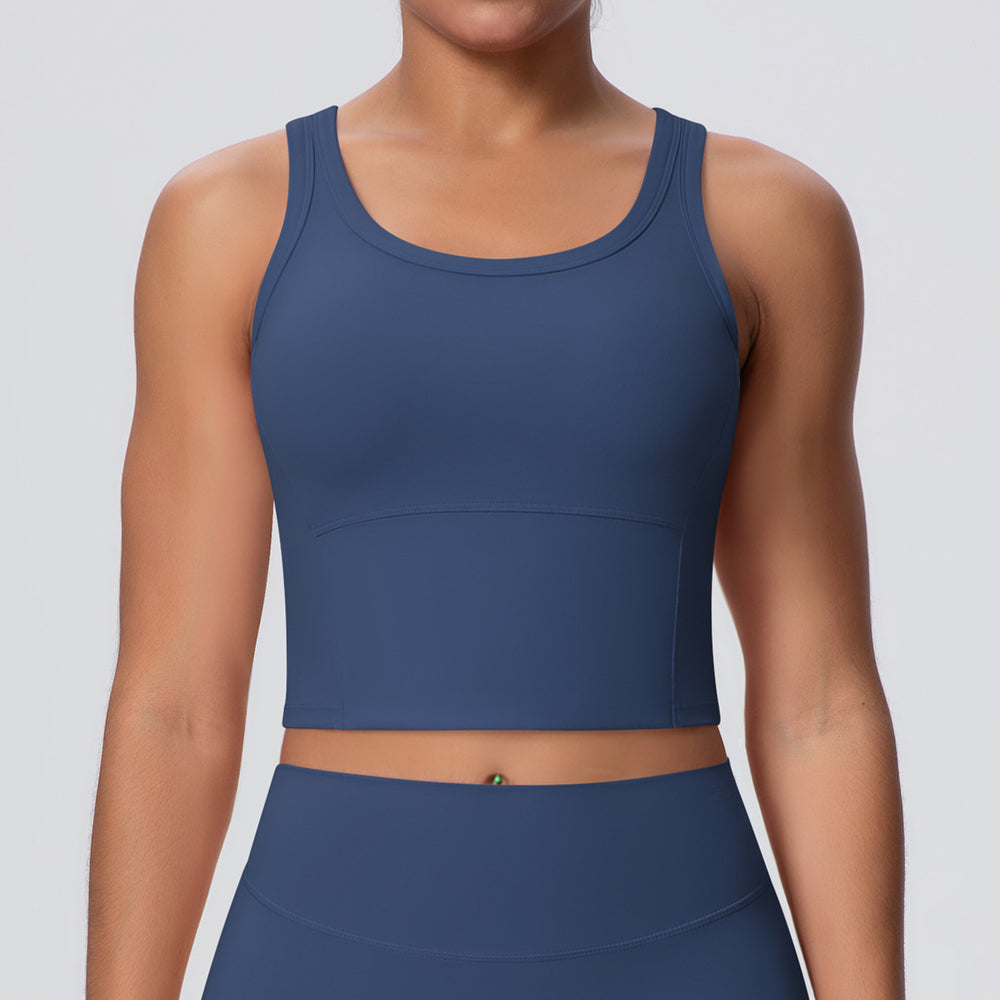 New shockproof, push-up, fixed-cup yoga top - women's barely-there outdoor sports bra for running, fitness, and beautiful back support