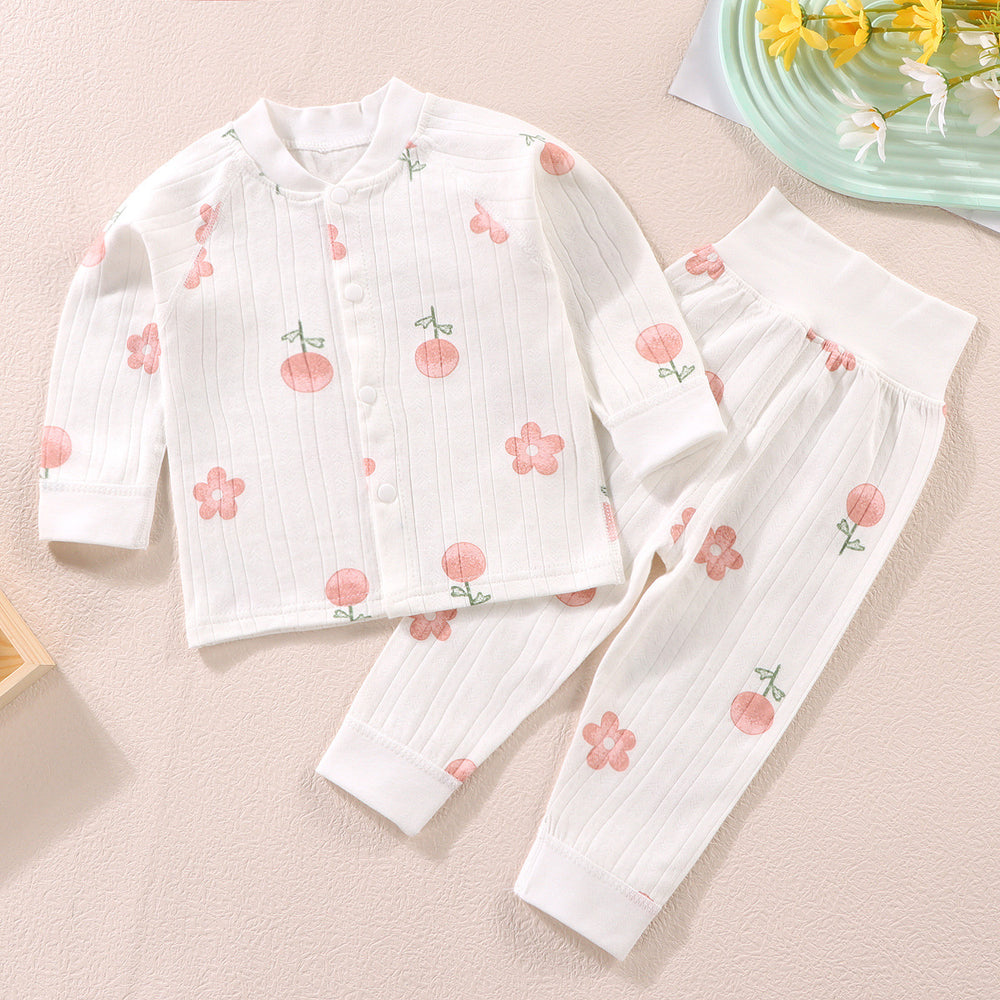 Spring & fallnew arrivalbabyintimatessuit cotton type a bonelesskids autumn clothes long johns baby high waist pants home clothes