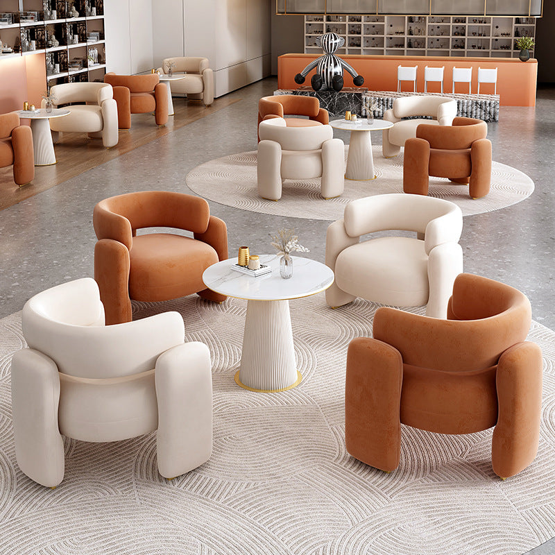 Italian single sofa business lounge area reception area casual sofa light luxury modern reception and negotiation table and chair set