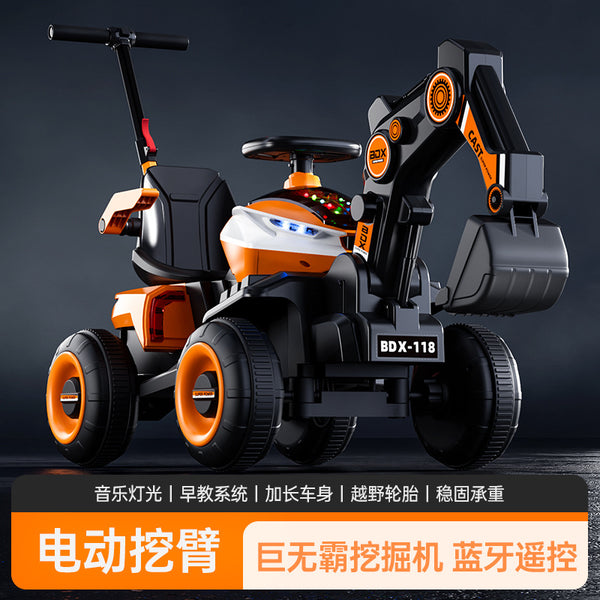 Children's electric excavator toy car can seat remote control hook machine baby boy and girl large construction vehicle excavator