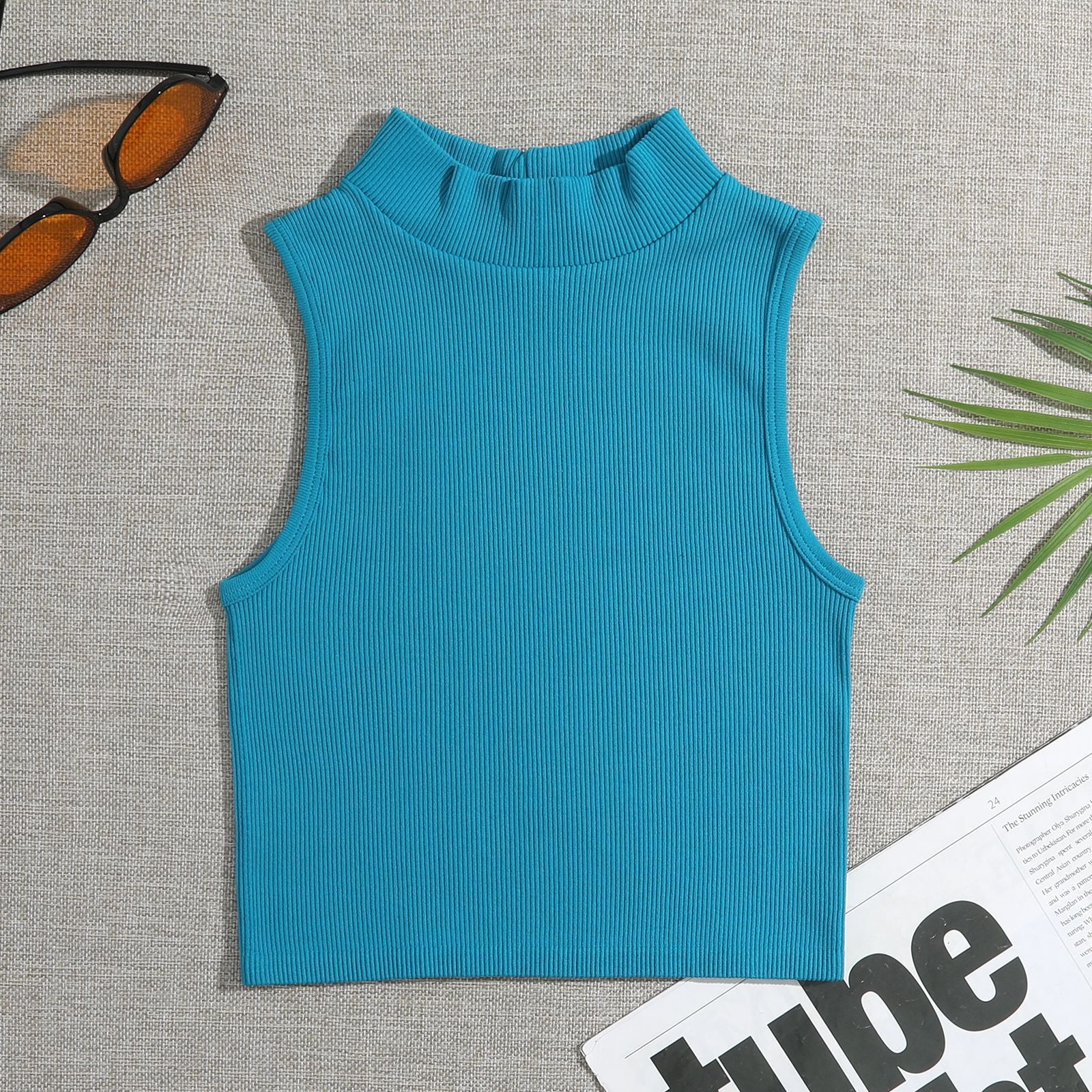 primer autumn and winter threaded turtleneck vest nylon  sports bra quick-drying yoga clothing underwear