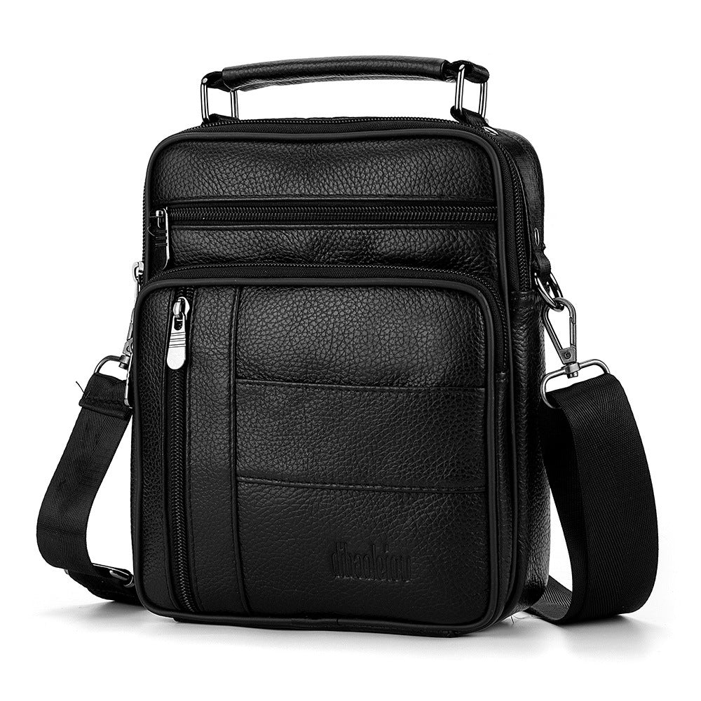 Cross-border wholesale business, genuine leather men's bags, first-layer cowhide shoulder bags, multi-functional men's messenger bags, men's handbags.