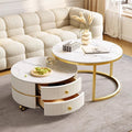 Coffee table living room for home rock slab small apartmentaccessible luxury modern round combination coffee table cream style