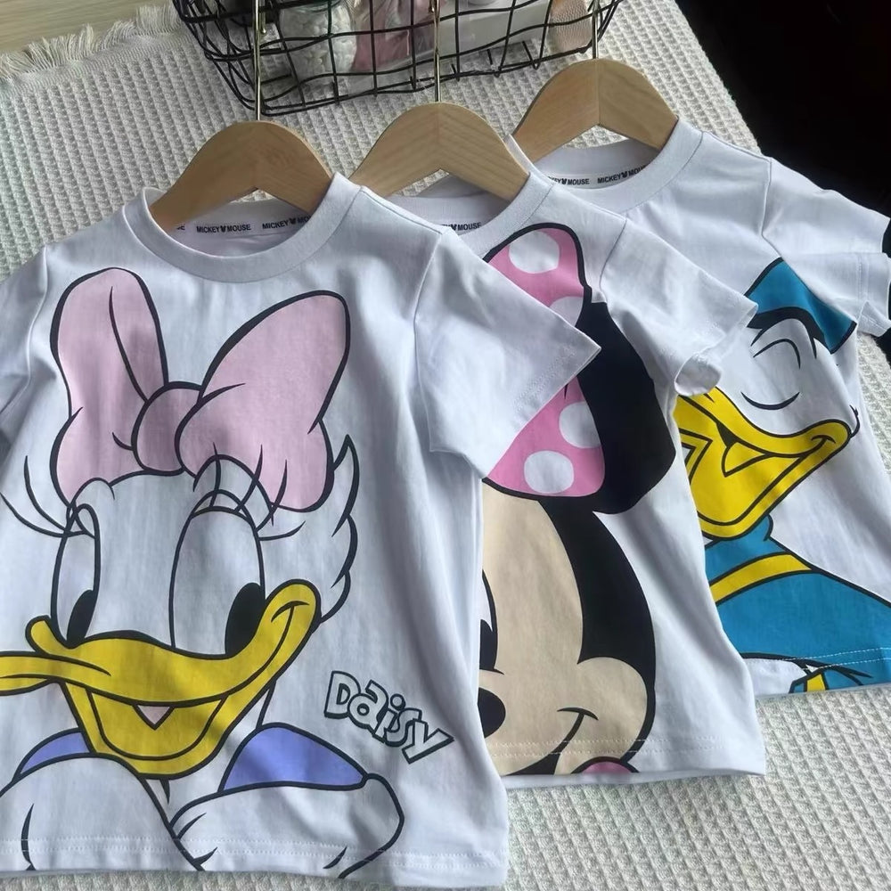 foreign trade children's short-sleeved t-shirts, boys' and girls' clothing,  cartoon print tops, kids' trendy short-sleeve shirts