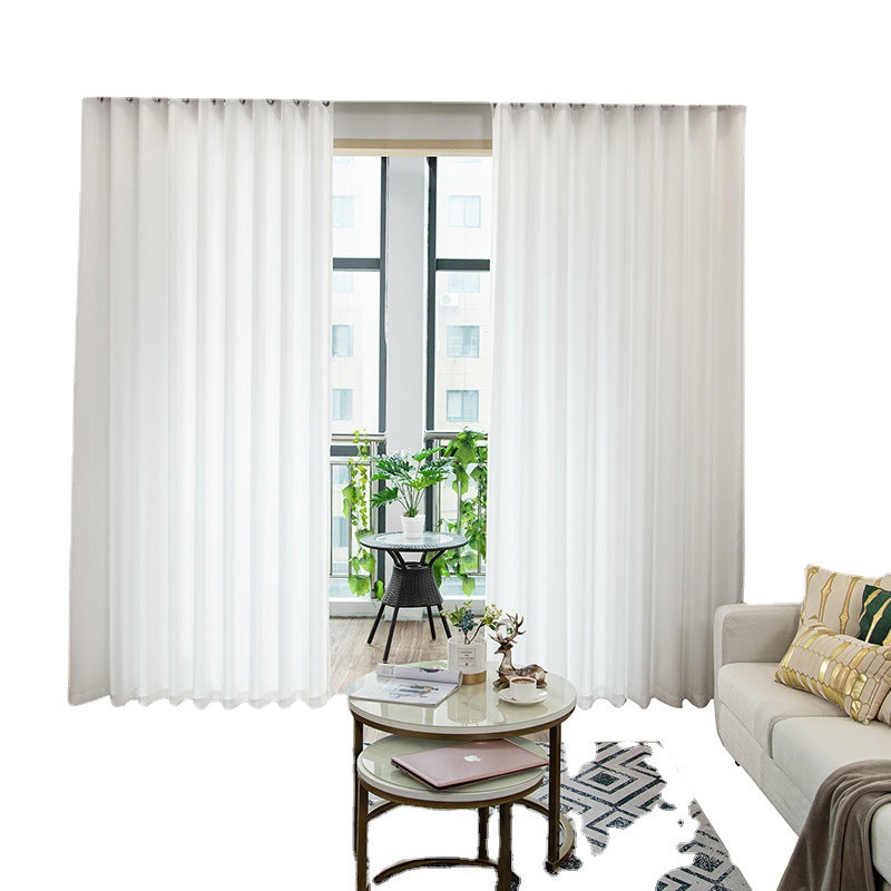 Shaoxing casual velvet gauze curtain, window gauze, light-proof and opaque gauze, living room balcony bedroom thickened white gauze curtain