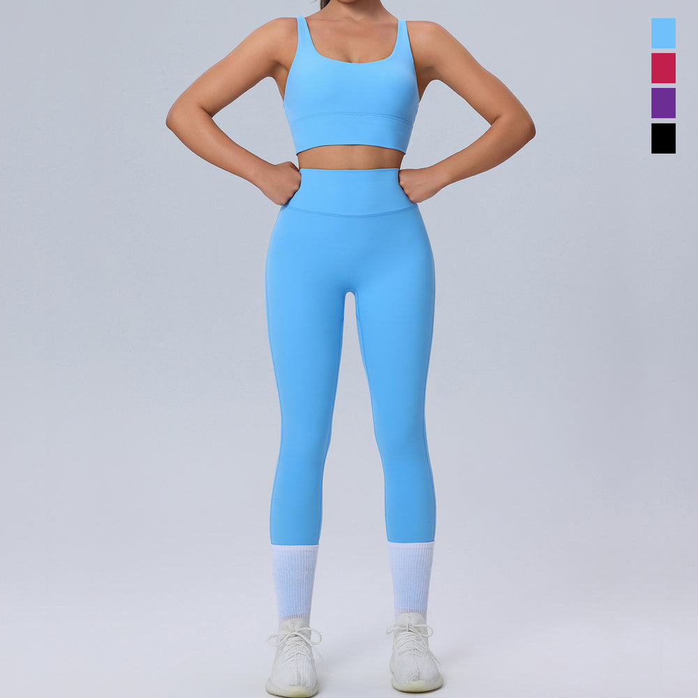 new plus size yoga outfit set for women - brushed, barely-there feel, tight-fitting activewear, high-stretch, breathable fitness set