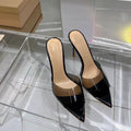 Yx transparent high heel sandals women's 2026 summer new fashion stiletto pointed toe sexy open toe thong sandals for outdoor wear
