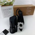Za new 2024 pointed toe peep-toe high heels women's low-cut pumps ladies' water brick square buckle slingback fashion mules