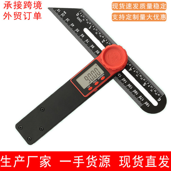 Manufacturer wholesale digital display T-shaped movable angle ruler horizontal ruler woodworking angle ruler digital display caliper scribing ruler angle