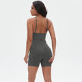 European and american seamless yoga set: camisole, racerback sports bra, high-waisted butt-lifting leggings, and workout two-piece outfit