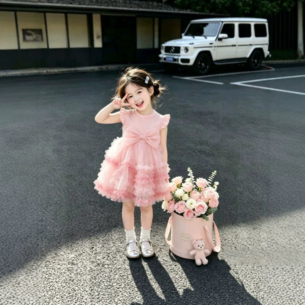 【summer sweetness】girls' summer dress  new stylish children's baby girl mesh tutu dress