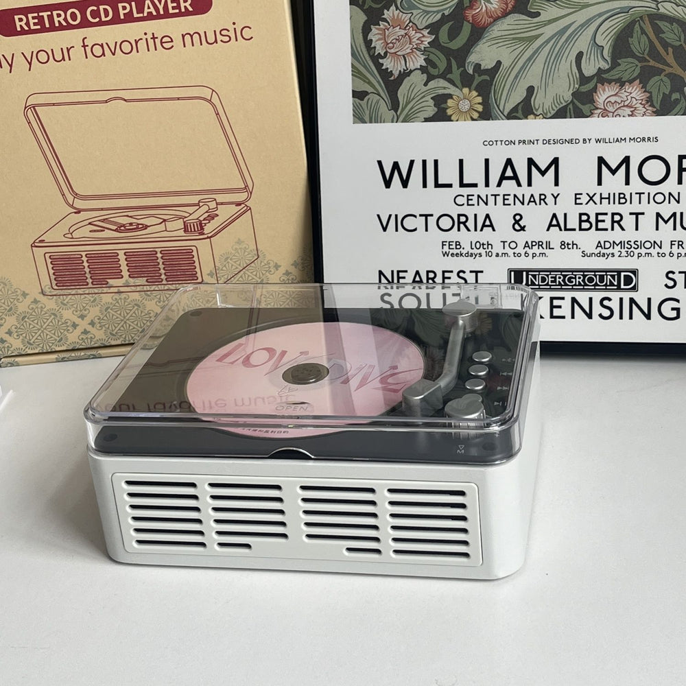 Retro multifunctional cd player bluetooth radio wooden speaker transparent dustproof high-fidelity stereo sound
