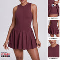 new arrivalfake two-piece outdoor stand-up collar dress running anti-exposure bottom skirt tennis skirt yoga wear for women