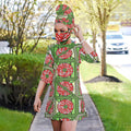 African women's fashion: european and american cross-border e-commerce,   new collection - wax print dress with matching headscarf and face mask