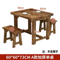 Solid wood table carbonized charcoal wood dining table and chairs fast food small meal restaurant table and chairs barbecue noodle restaurant catering restaurant table and chairs