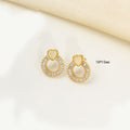 European and american style zircon necklace and earring set - high-end gemstone, light luxury, cross-border, round necklace, women's jewelry wholesale