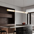 Restaurant chandelier italian normcore modern casual imitation marble dining table bar accessible luxury island table one-word long lamp