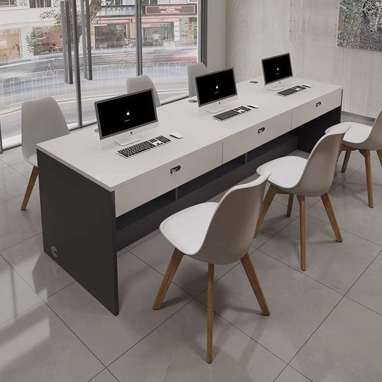 Real estate agency desk, staff desk, employee workstation, storefront table, consultation desk, reception desk, computer desk, single desk, three-person desk